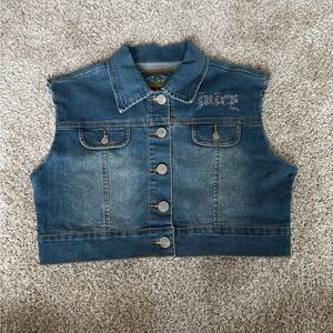 Juicy Couture Cropped Denim Vest